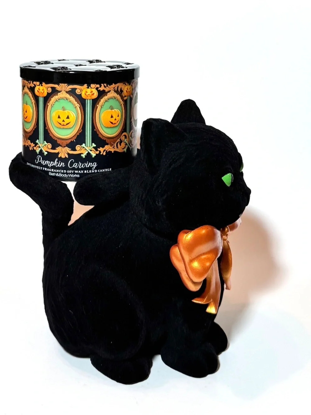VAMPIRE CAT Pedestal 3-Wick Candle Holder & Candle